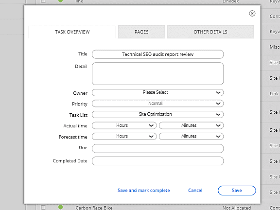 Configure custom SEO tasks